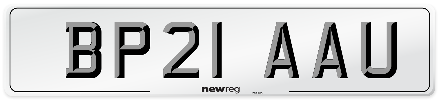 BP21 AAU Number Plate from New Reg